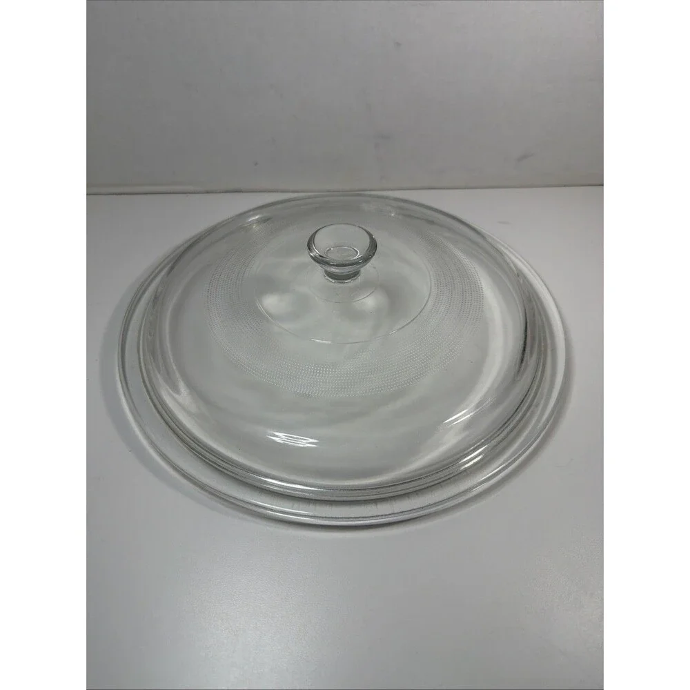 Vintage Round Clear Glass Replacement Lid Cover 9.5
